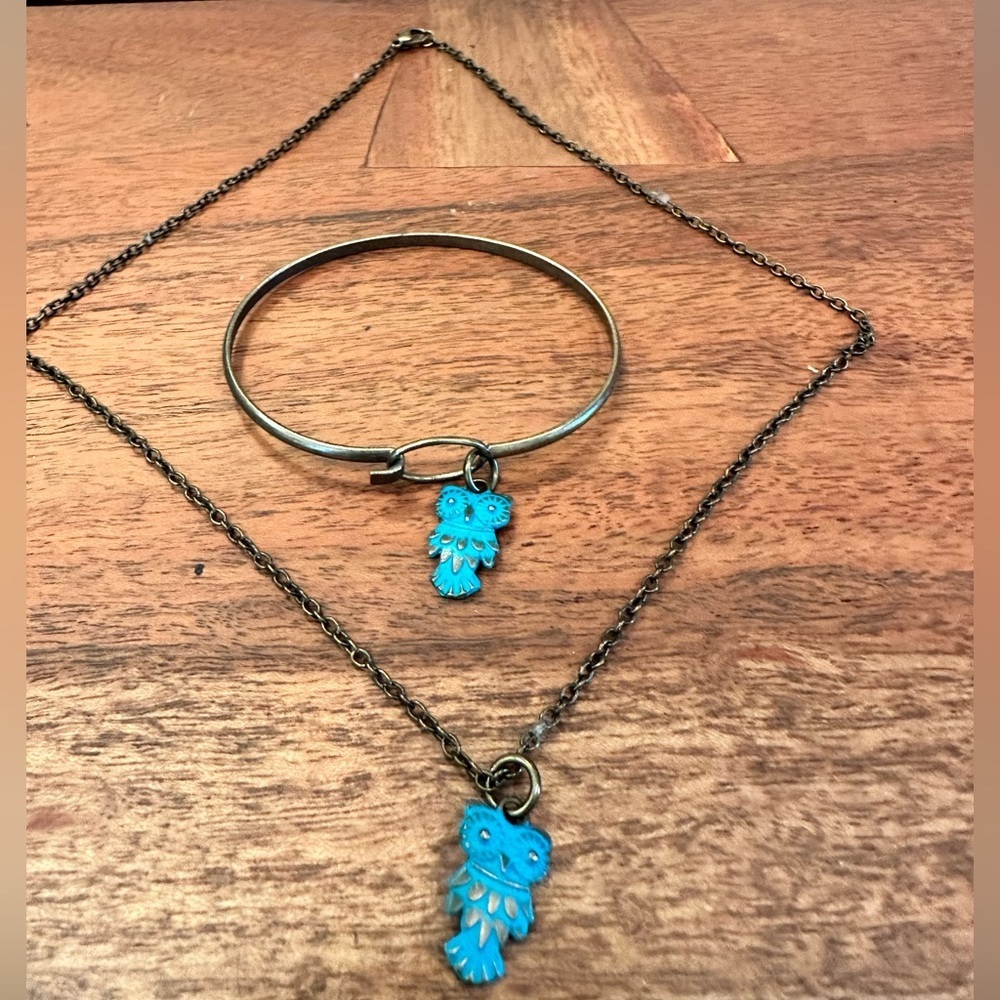 Francesca’s Owl bracelet and matching necklace